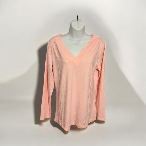 Orandesigne Tops - Orandesigne Women’s Pink V-Neck Long Sleeve Top – Size S – NWT